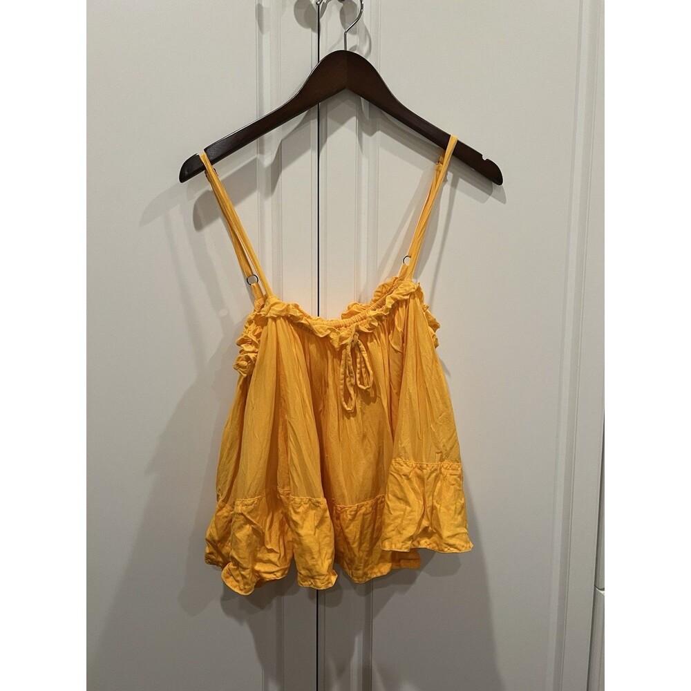 Anthropologie Pilcro Flowy Cropped Tank Size Small Orange Crush